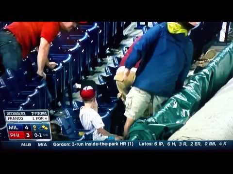 Phillies Fan Runs Over Son To Get Foul ball