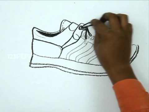 how to draw running shoes