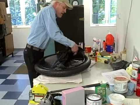 rim tyre - A nice method to change tires on your vintage car or motorcycle using a trash bag. This will work on larger wheels like a Ford Model T or on bicycle wheels.
