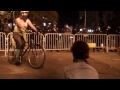 OccupyOakland protests - Navyman stands in tear gas.filled Police Firestorm