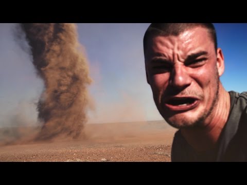 Crazy Guy Runs Into Outback Tornado To Take Selfie_Weather in Budapest, Hungary. Best of all time