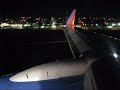 Southwest 737 departing San Diego at night