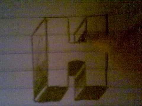 how to draw the letter h in 3d