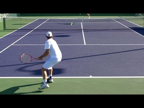 David Nalbandian Playing Points from Back Perspective - BNP Paribas Open 2013