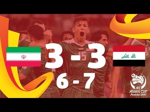 Iran - Iran 3-3 Iraq. AET (6-7 on Penalties): Salam Shakir scored the winner as Iraq claimed a place in the semi-finals of the AFC Asian Cup Australia 2015 after edging out arch-rivals Iran 7-6 on...