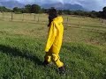 Used Yellow PVC Rainsuit 1