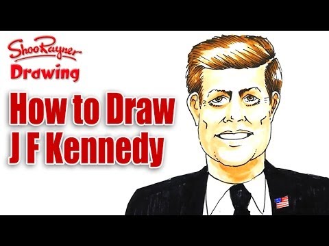 how to draw jfk step by step