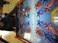 this a pure demonstration of the freaky evil powers of this broken god-forgotten air hockey table. look as the reflections are going mad as our brave tester is risking his mind by playing with the puck. brr... he has not been the same anymore since this time (he now always bounce in the wrong way when he bumps a wall). it is obvious that we discovered the famous ufo power of old game shuffle puck caf�.
