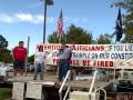 John Estabrooks, speaks at the Tea Party event outside Sen. Mary Landrieu's Town Hall in Lafayette