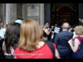 Tom Hanks gets out of the church on the set of