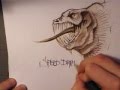 sweet, pink dragons cute face speed drawing
