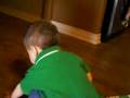 Kegan playing with a bouncing ball