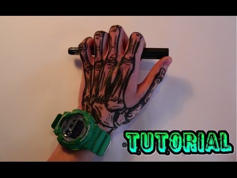 Non-permanent Tattoo Tutorial / Tattoo Stift Tutorial - Skelett Hand Motiv von Andre Schiebler