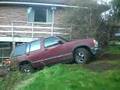 dad trys to go up stairs in chevy blazer