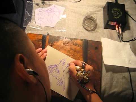 how to tattoo on a practice skin