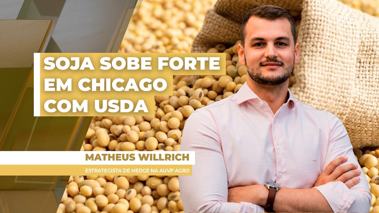 Soja fecha com mais de 13 pts de alta em Chicago com dados do USDA mostrando consumo forte e...