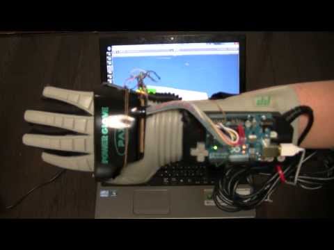 Pax Power Glove(for NES) + MPU-9150 + Arduino Uno + Unity