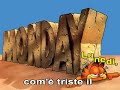 filippini's song (1964) contains some simple vocabulary (the days of the week and common verbs in -are). 
it is catchy and very easy to understand and sing.
in my teaching experience, i found that it is an excellent tool for an italian intro level. 
the pictures i chose convey the meaning of the lyrics.
students love this song and they are often willing to sing it again and again. for this reason i uploaded the 'real' karaoke version here:
http://www.youtube.com/watch?v=pi3_lrcdegg

i am pretty sure that those of my viewers who love cats (especially the lovely lazy garfield) will like these videos...

feel free to rate them/write a comment!