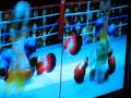grandpa and dad having a crazy fun boxing match on the wii system. this is fun for any age..this will show.