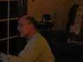 grandpa and dad having a crazy fun boxing match on the wii system. this is fun for any age..this will show.