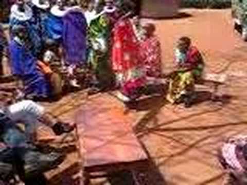 Maasai women singing, outside ...