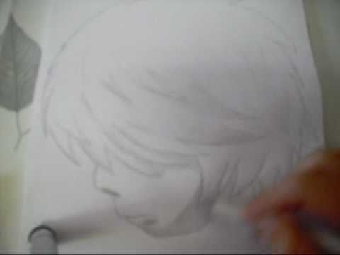 how to draw l'hair from death note