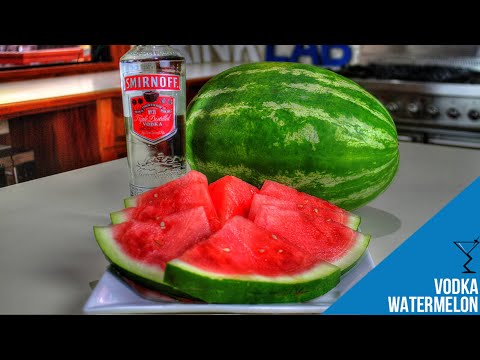 how to drain vodka into a watermelon