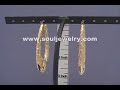 10kt Gold Shrimp Door knocker oval Hoop Earrings 2 1/2 Inch