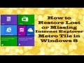 How to Restore Lost or Missing Metro Internet ...