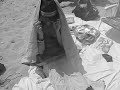 Sarah covered up at the beach