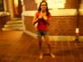 Alex and Laura do a toe touch!