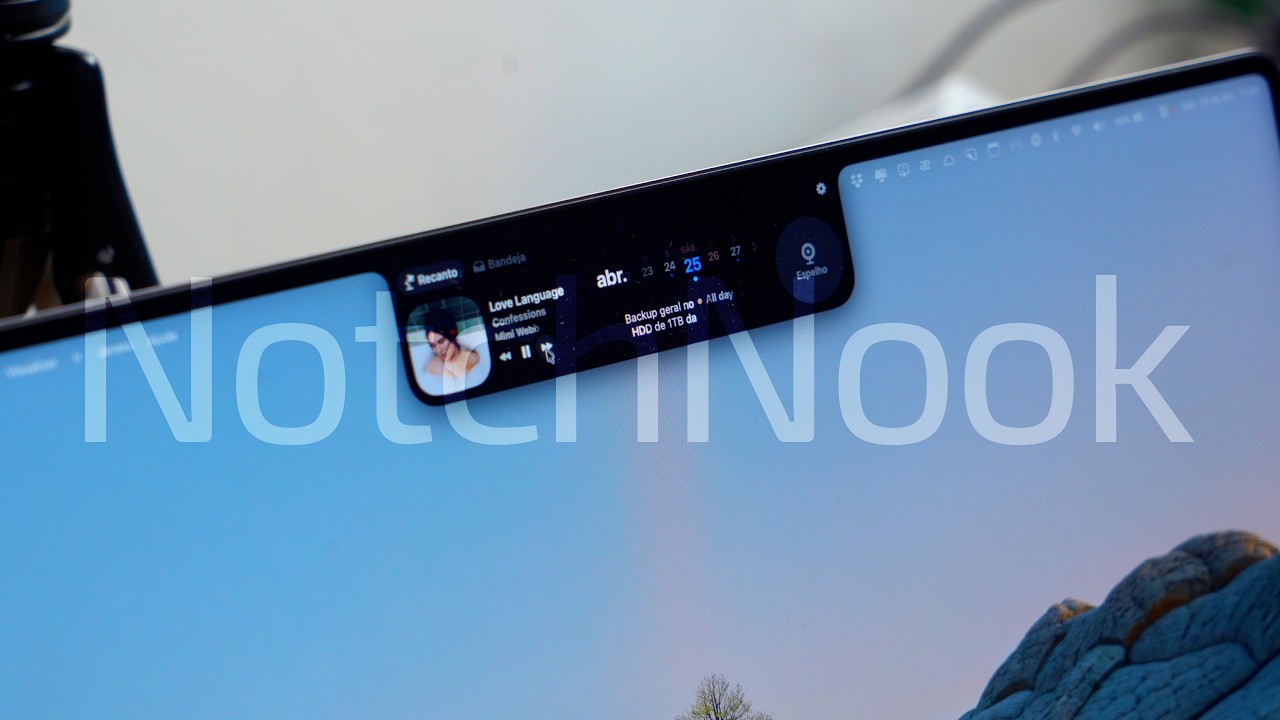 App brasileiro NotchNook reinventa o notch do Mac com widgets e bandeja de arquivos