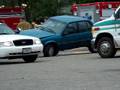 mespo,ohio,blue car- pickup, accident