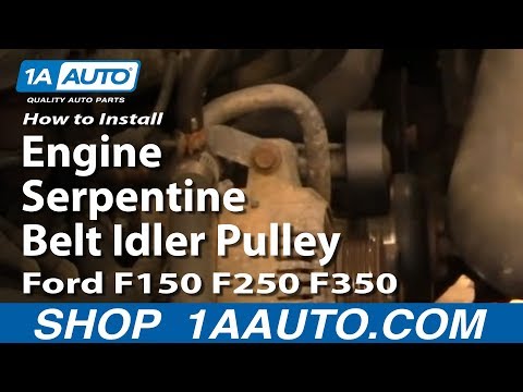 How to Install Replace Engine Serpentine Belt Idler Pulley Ford F150 F250 F350 92-96 1AAuto.com