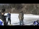 Snowmobile Sinks Water Skipping Lake Minnetonka