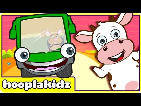 Wheels On The Bus | Green Bus | Nursery Rhymes For Children | HD Version 2 from HooplaKidz