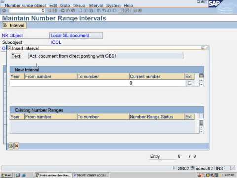 how to define number ranges in sap mm