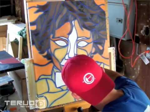 Castelaz - http://www.pablove.org http://www.timothywatters.com http://www.teruo.com Timothy Teruo Watters paints an original oil on canvas tribute painting to Pablo Ca...