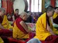 Lama Zopa Rinpoche and Lamas doing puja