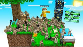 My SKY BLOCK Got SPAMMED With RABBITS! (Minecraft)