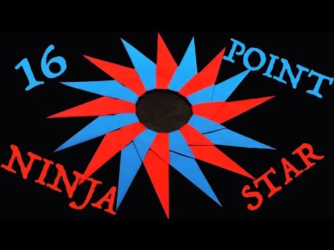 ninja stars - The newest addition to the Ninja Star (Shuriken) family, the 16 pointed ninja star-- a Classic Origami Model also called the