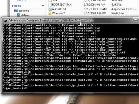 how to xcopy in windows 7