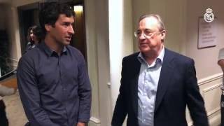 Raúl visita al equipo en Nueva York