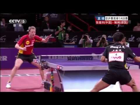 chinese - 2013 WTTC, May 13-20, Paris, FRA • Men's Singles - Quarter Finals: ZHANG Jike (CHN) - BAUM Patrick (CHN) All Credits and Many Thanks to CCTV & ITTF / © ITT...