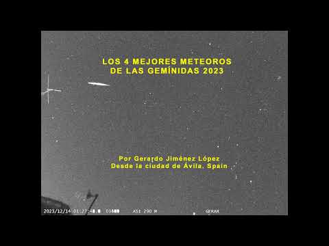Los cuatro mejores meteoros de las Gemínidas 2023 uploaded by Gerardo Jiménez López