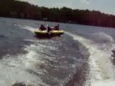 Jordan, Cai, Rayna and Nikki Tubing on Oak Lake in MN.
