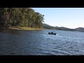 Parsun electric 4 hp outboard motor on hinze dam this motor runs on 48 volts and doing about 9 kph