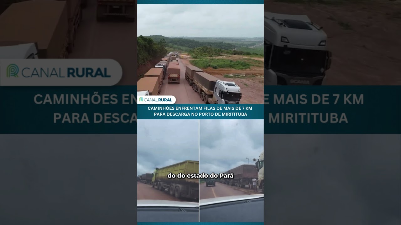 Caminhões enfrentam filas de mais de 7 km para descarga no Porto de Miritituba