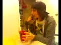 Me drinking a shot of wine.