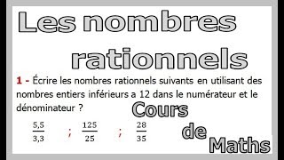 Maths 3ème - Les nombres rationnels Exercice 9